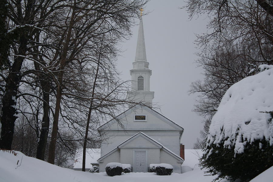 The Little White Church in Winter Photograph by Dora Sofia Caputo