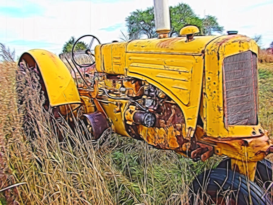 The Little Yellow Tractor Digital Art