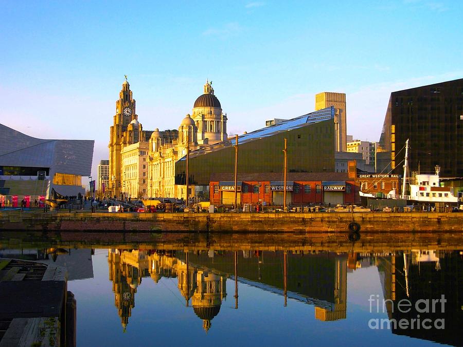 The Liver Buildings from Albert Dock Photograph by Joan-Violet Stretch