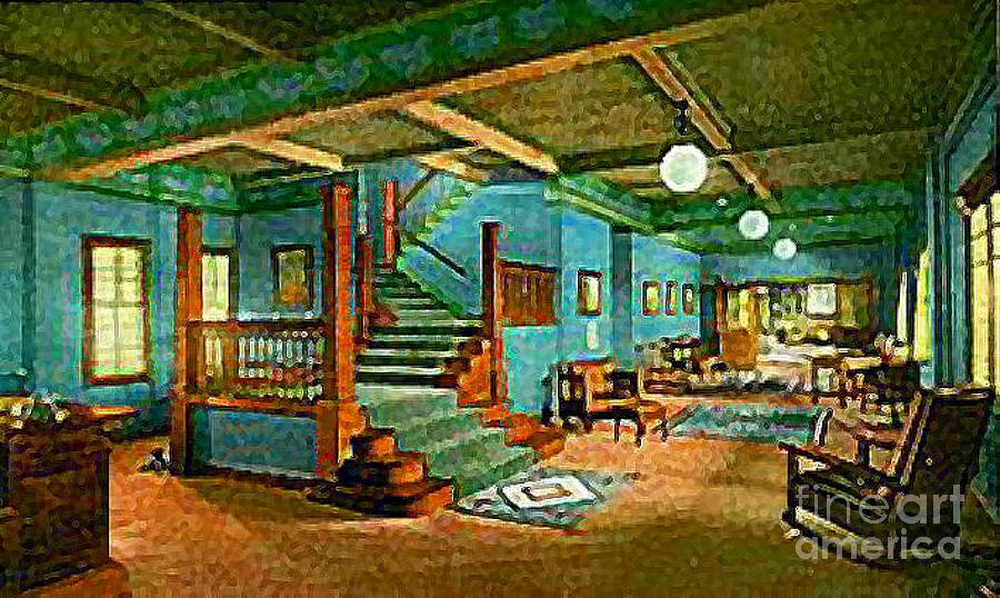 The Lobby Of The Fred Harvey Fray Marcos Hotel In Williams Az In 1903