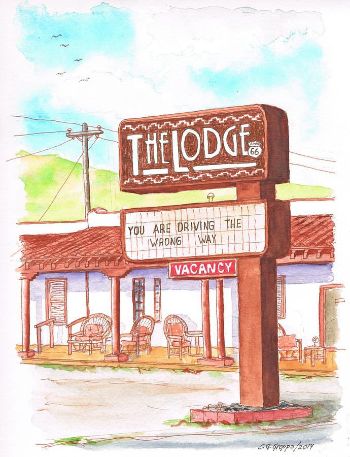 The Lodge Motel, Route 66, Williams, Arizona Painting by Carlos G Groppa
