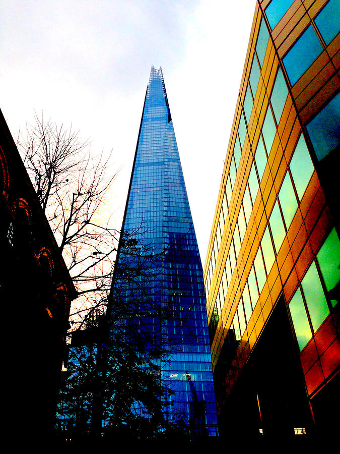 The London Shard in Blue No1 Photograph by Gordon James