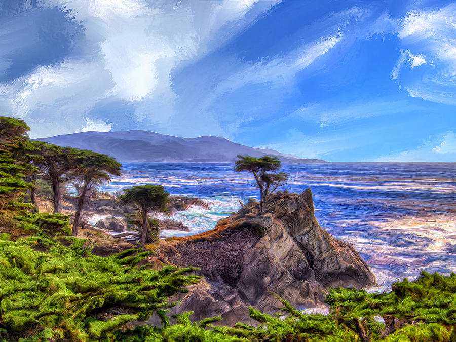 The Lone Cypress Painting by Dominic Piperata