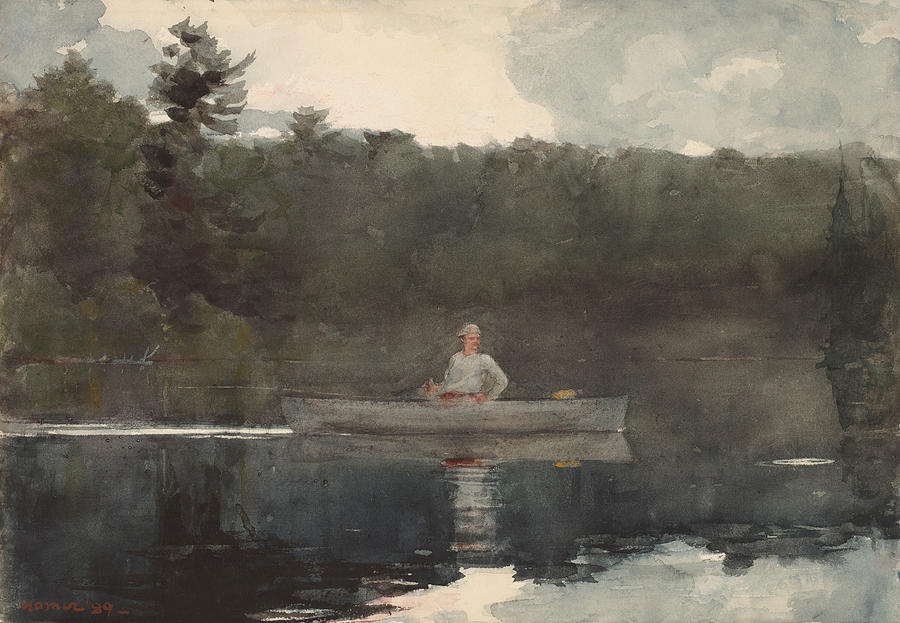 Winslow Homer Painting - The Lone Fisherman by Celestial Images