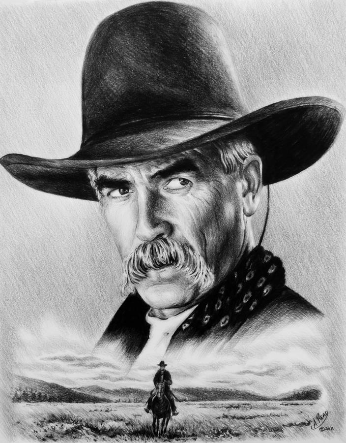 The Lone Rider  wash effect Drawing by Andrew Read