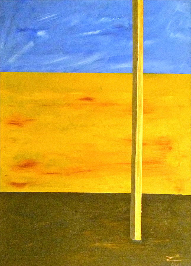 Abstract Painting - The lone stick by Avi Zamir