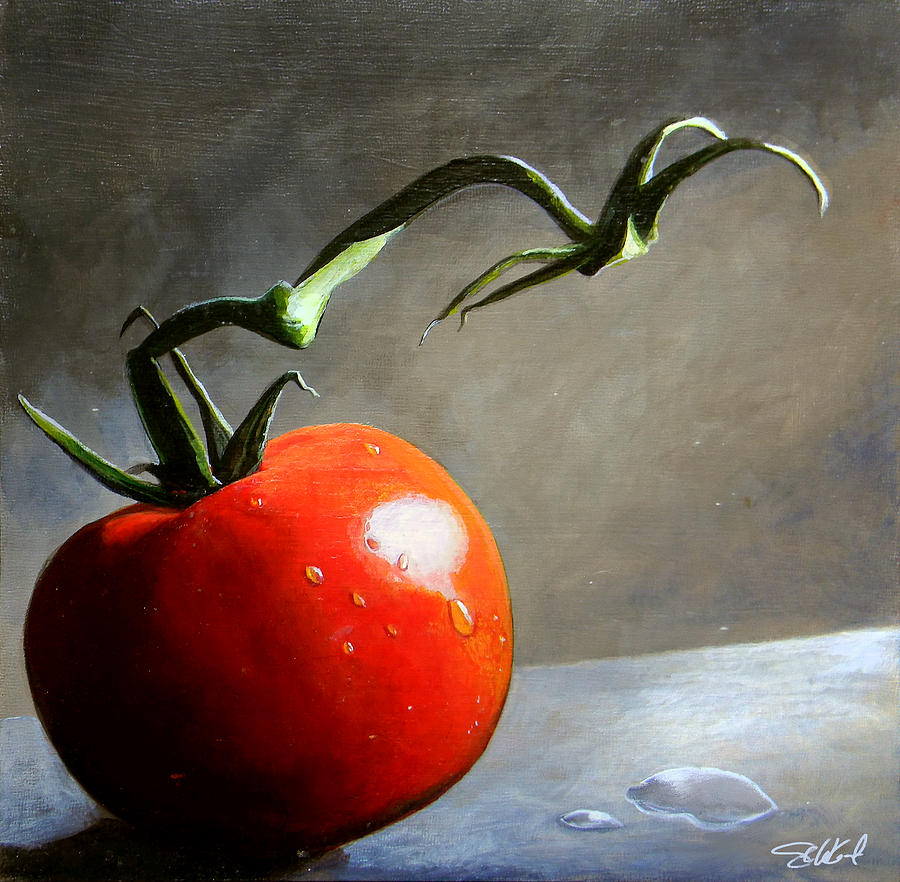 The Lone Tomato Painting by Steve Goad