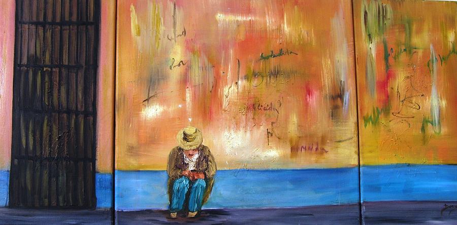 Impression Painting - The Lonely Cuban by Doris Cohen