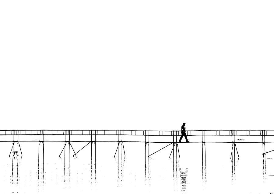 The Lonely Man On The Plank Bridge Photograph by Hans Peter Rank