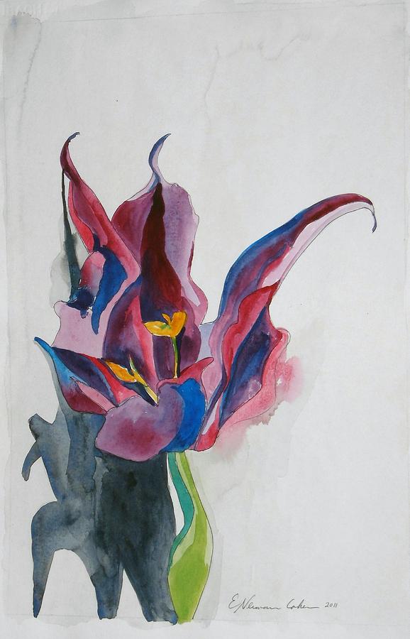 Summer Painting - The Lonely Tulip by Esther Newman-Cohen