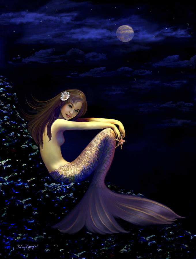 The lonesome mermaid Digital Art by Thanh Thuy Nguyen