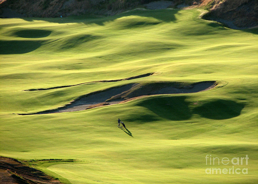Golf Photograph - The Long Green Walk - Chambers Bay Golf Course by Chris Anderson