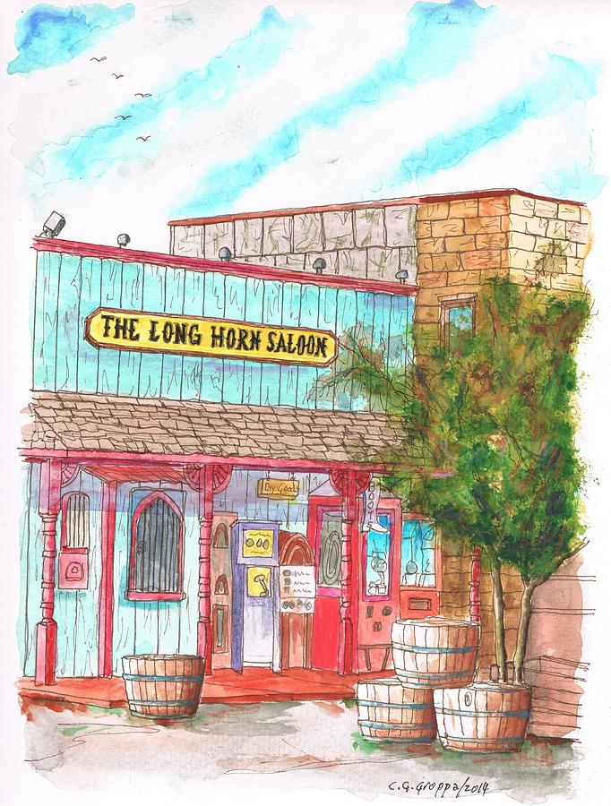 The Long Horn Saloon in Route 66, Williams, Arizona Painting by Carlos G Groppa