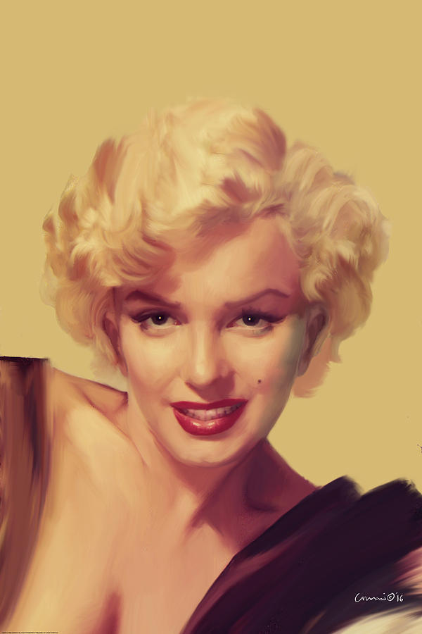 Marilyn Monroe Painting - The Look In Gold by Chris Consani