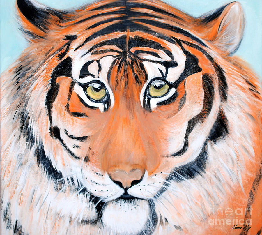 Tiger Painting - The Look of Power. Inspirations Collection by Oksana Semenchenko