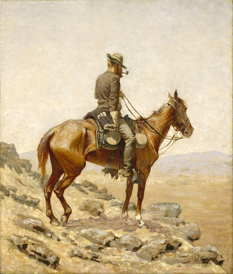 Frederic Remington Painting - The Lookout by Frederic Remington