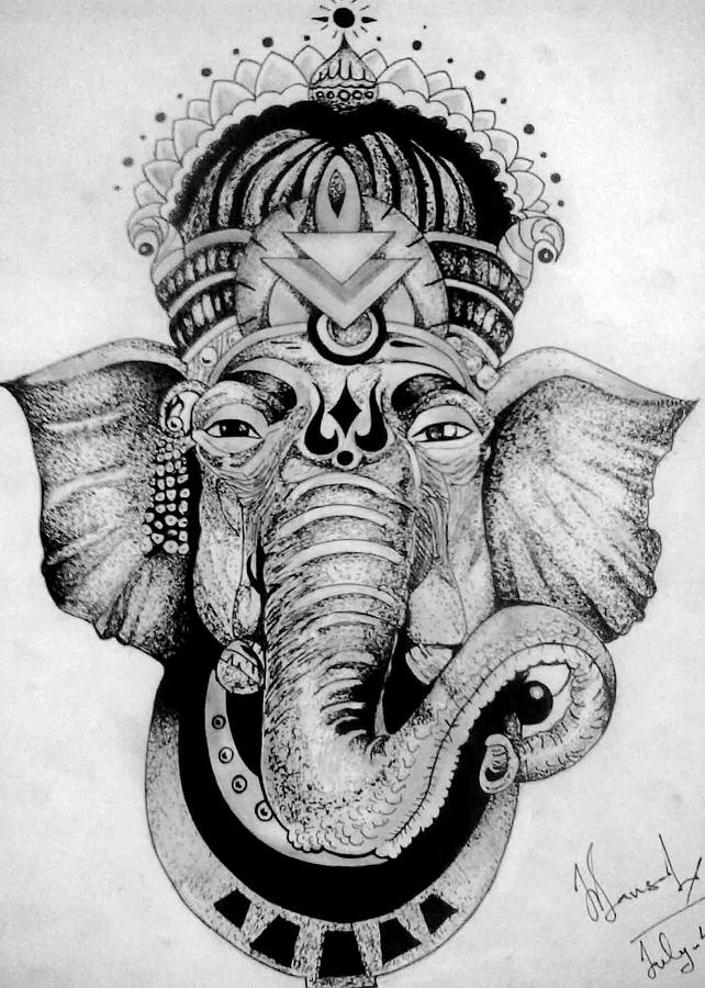 Learn How to Draw Lord Ganesha (Hinduism) Step by Step : Drawing Tutorials  | Ganesha drawing, Ganesh art paintings, Art drawings sketches creative