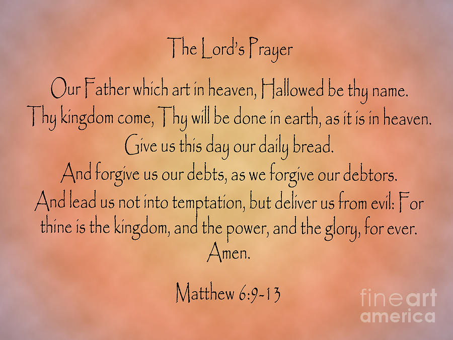 The Lords Prayer Matthew Bible Verse Digital Art By Angela Sullivan 