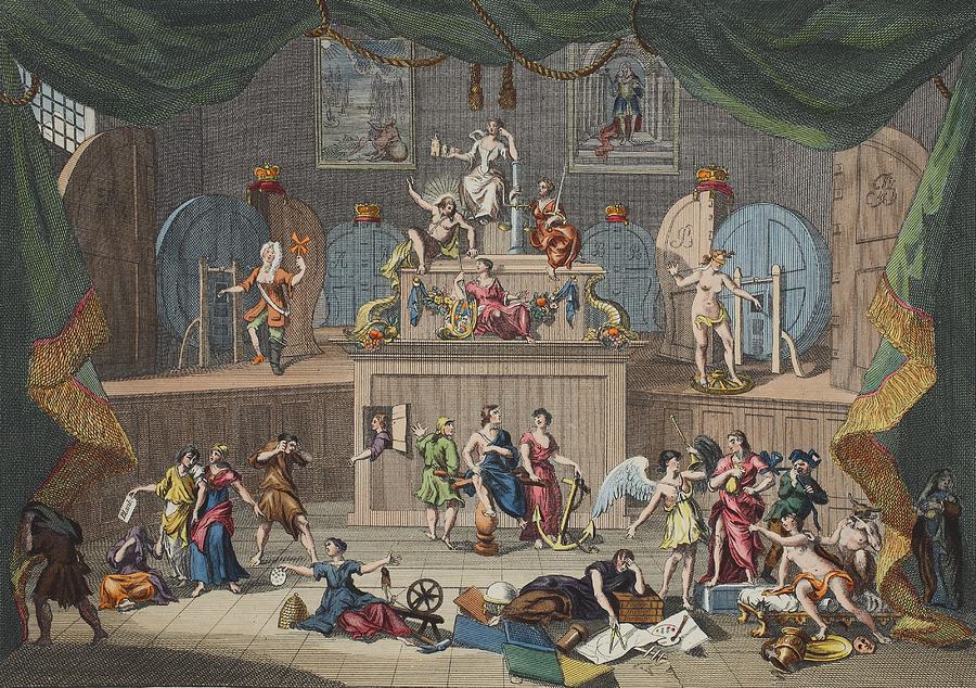 Curtain Drawing - The Lottery, Illustration From Hogarth by William Hogarth