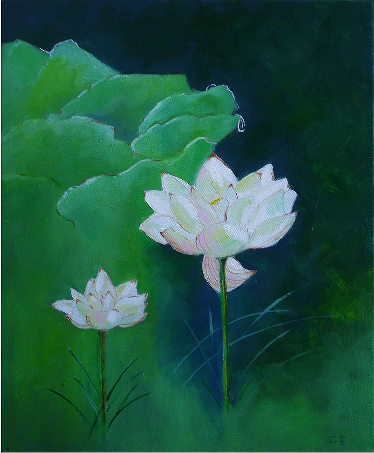 The Lotus Painting by Gloria Dietz-Kiebron
