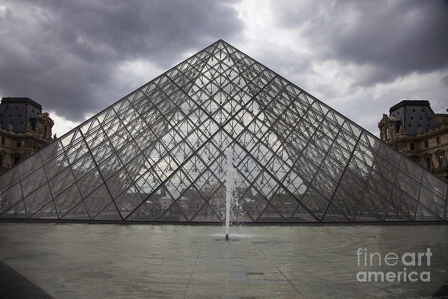 The Louvre and Fountain Photograph by Timothy Johnson