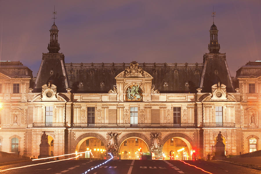 The Louvre Museum Lit Up At Night Photograph by Julian Elliott Photography