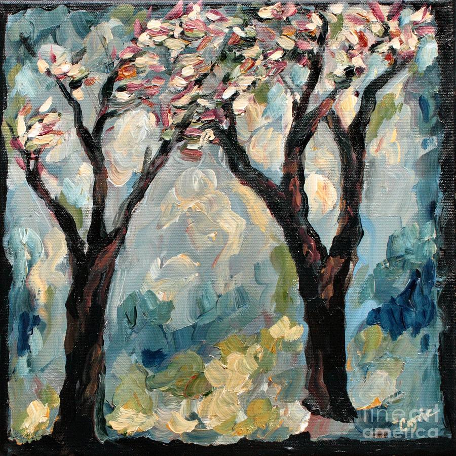 Tree Painting - The Love Affair by Carrie Joy Byrnes