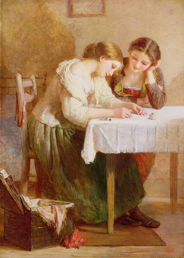 The Love Letter, 1871 Painting by Henry Le Jeune