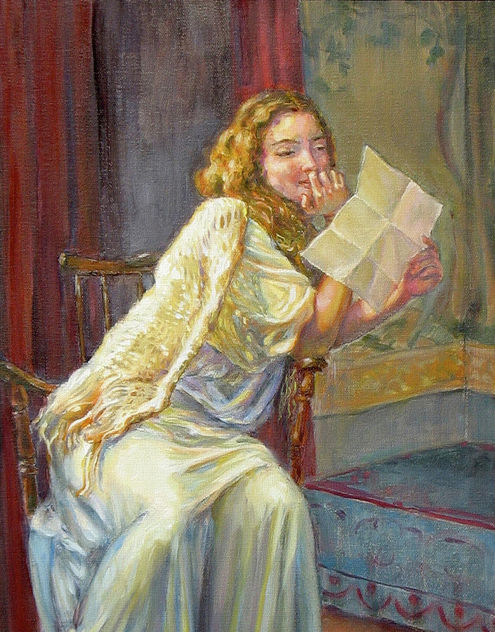 Impressionism Painting - The love letter by Dominique Amendola