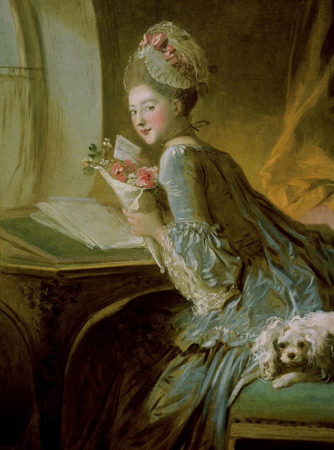 Flower Painting - The Love Letter by Jean Honore Fragonard