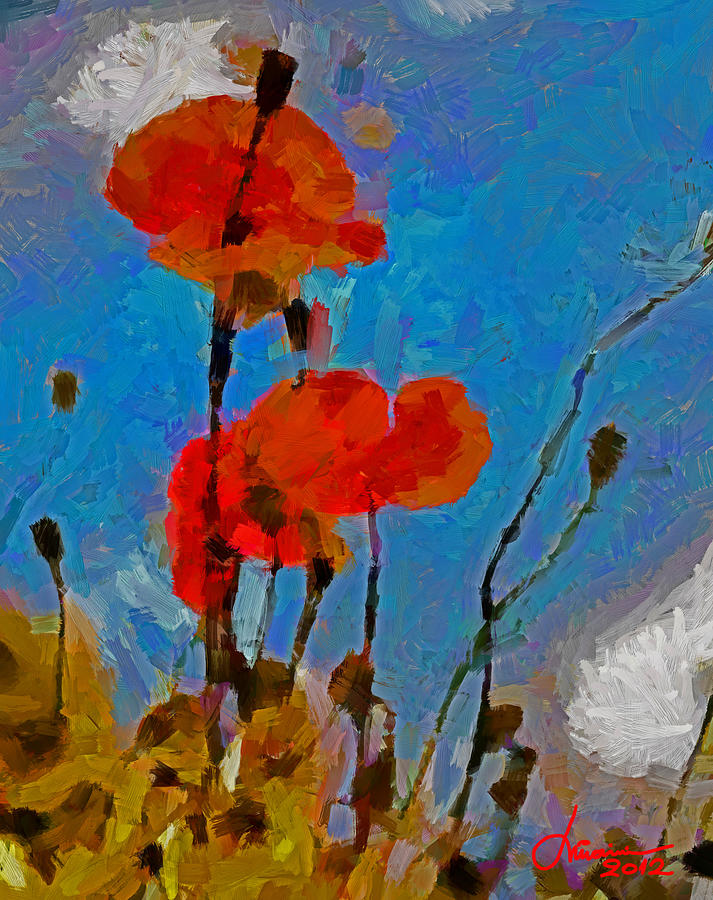Poppy Digital Art - Lovely Poppies by Vincent DiNovici