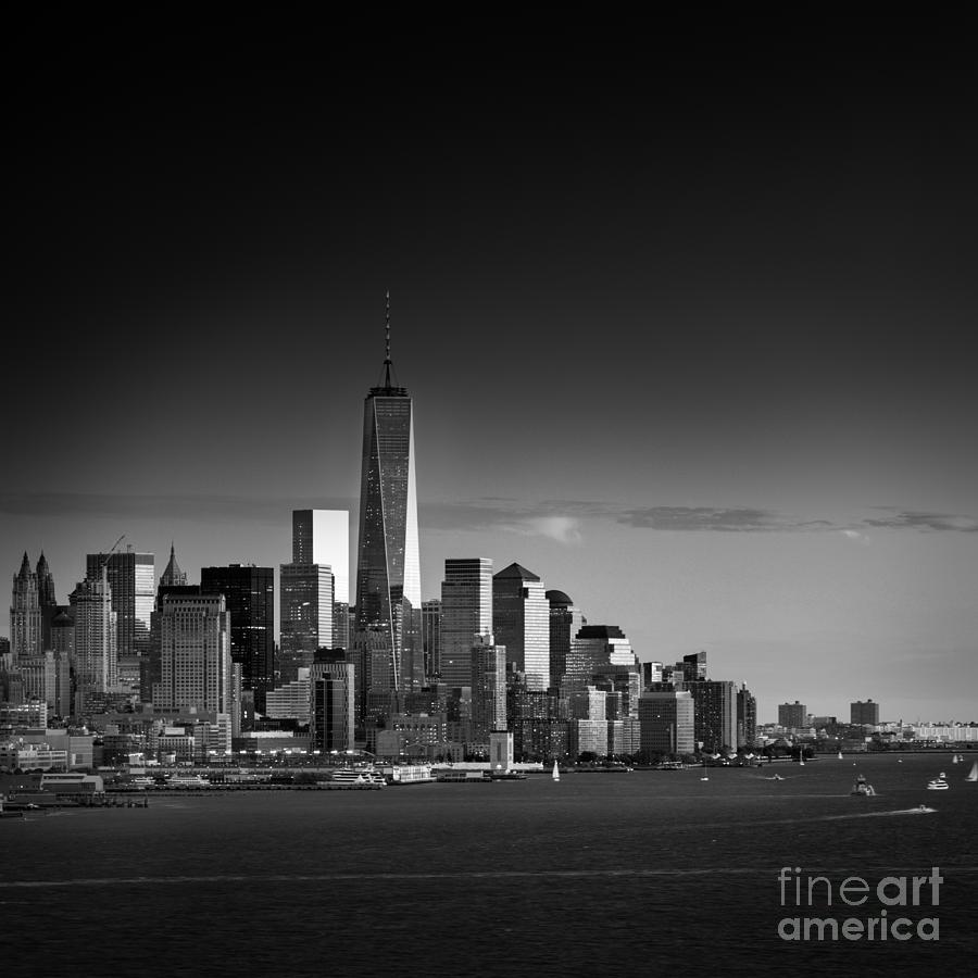 Skyscraper Photograph - The Lower Manhattan skyline from New Jersey by Justin Foulkes