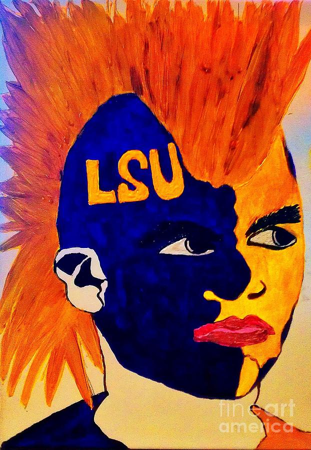 The LSU Fan Painting by Saundra Myles