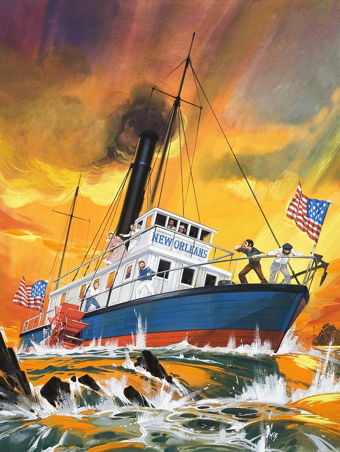 Flag Painting - The Madmen of the Mississippi by English School