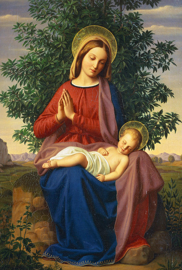 Madonna Painting - The Madonna and Child by Julius Schnorr von Carolsfeld