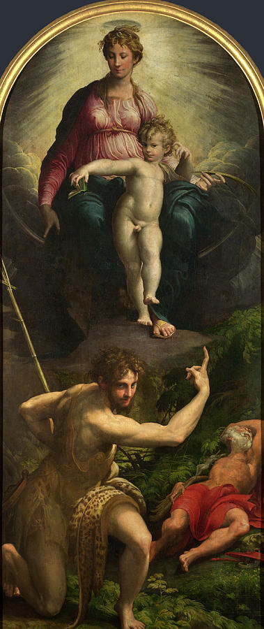 The Madonna and Child with Saints Painting by Parmigianino