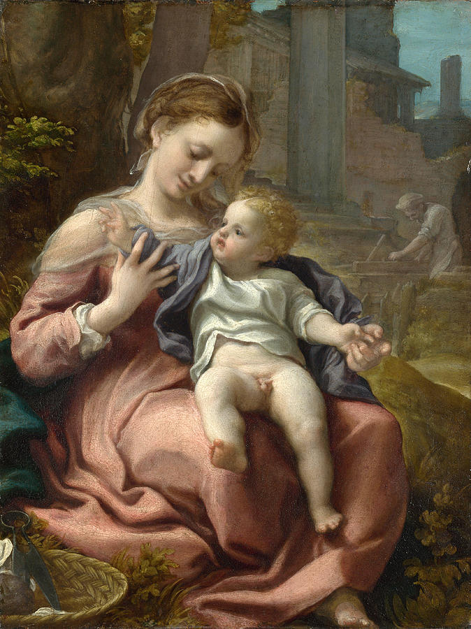 The Madonna of the Basket Painting by Correggio