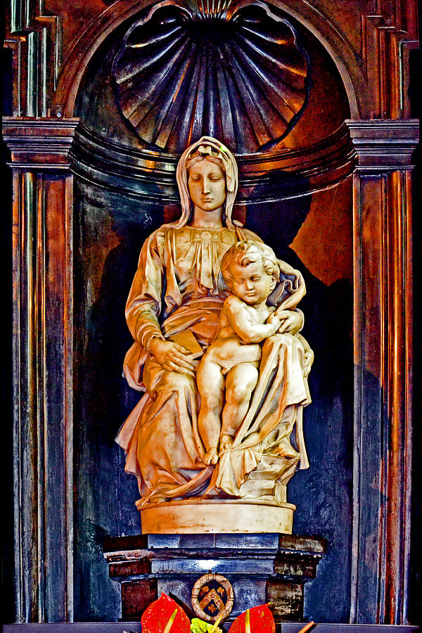 The Madonna With Child By Michelangelo. Photograph