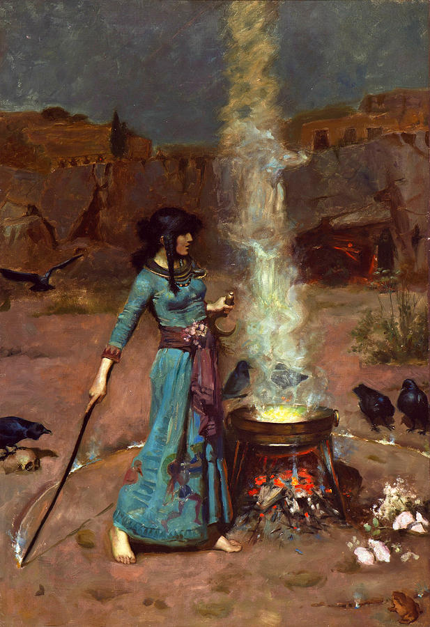 The magic circle Painting by John William Waterhouse