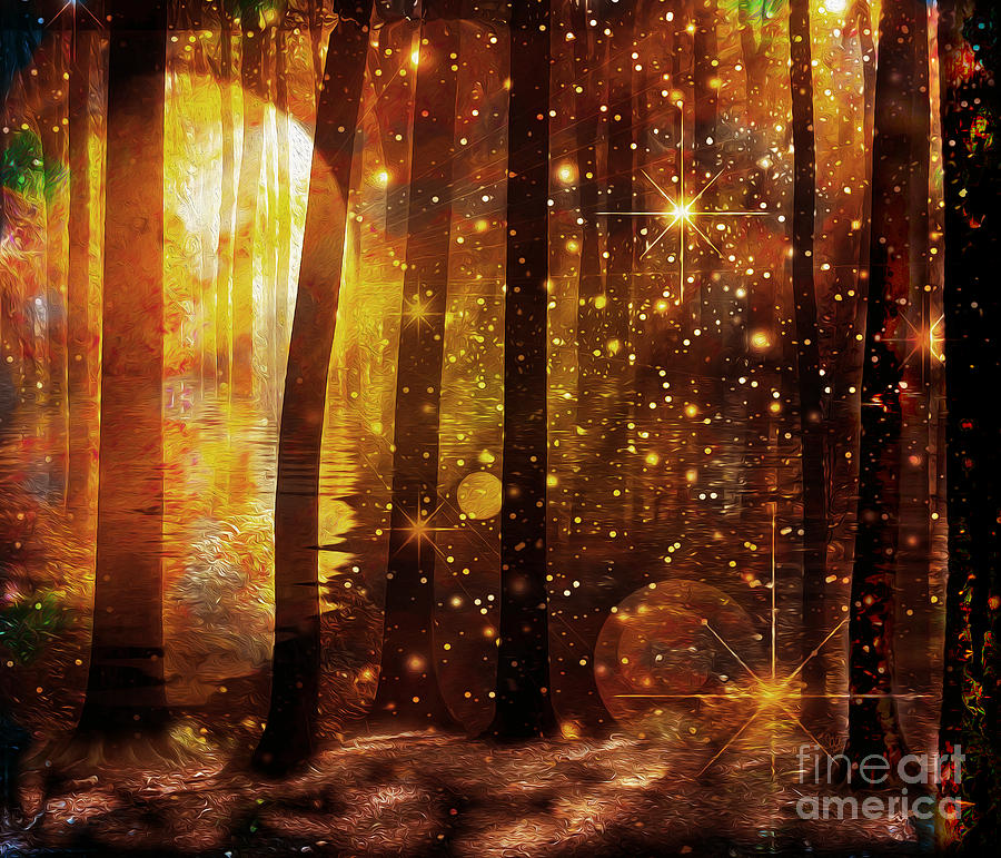 Fall Digital Art - The Magic Forest by Sydne Archambault