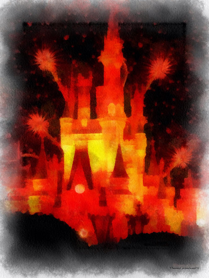 The Magic Kingdom Castle In Orange WDW 01 Photo Art Photograph by ...