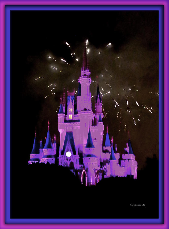Castle Photograph - The Magic Kingdom Castle in Violet Walt Disney World FL by Thomas Woolworth