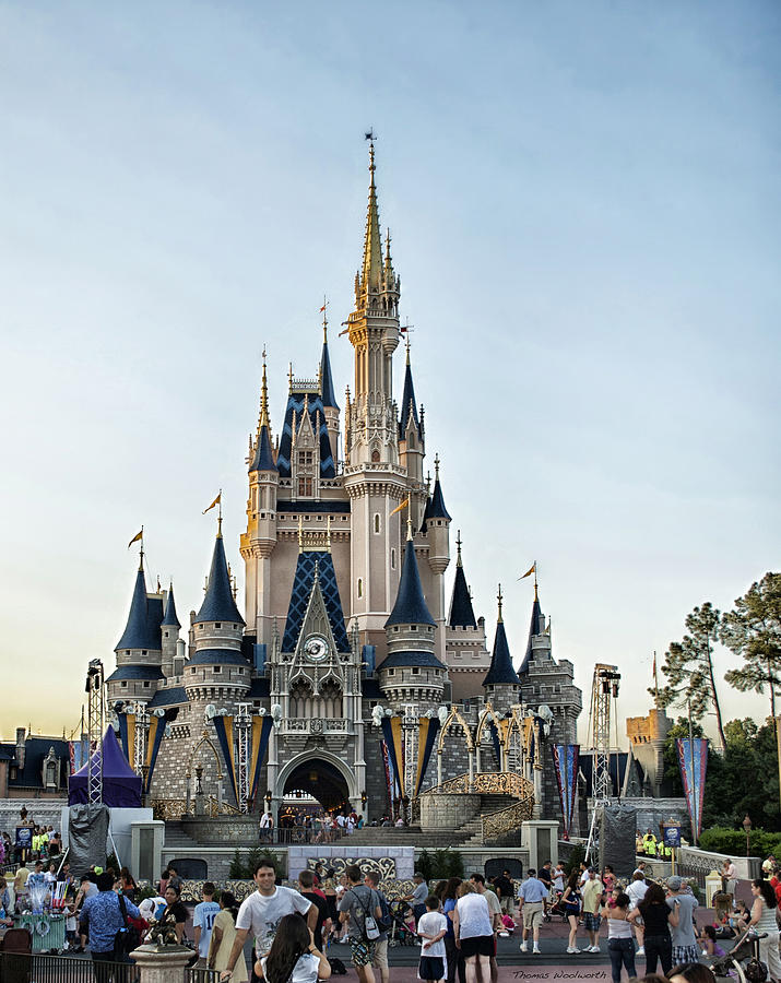 Castle Photograph - The Magic Kingdom Castle On A Beautiful Summer Day by Thomas Woolworth