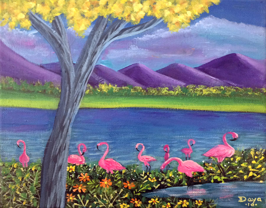 Lake Painting - The Magic Lake by Deyanira Harris