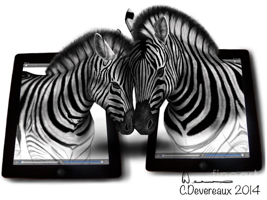 Zebra Digital Art - The Magic Of Love by Chuck Devereaux Art