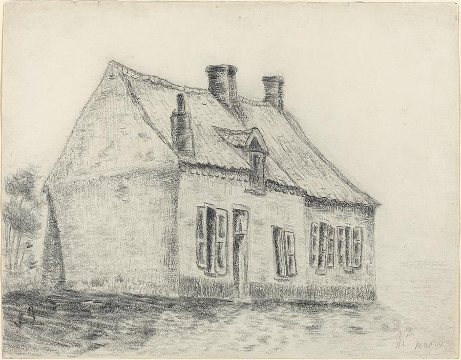 Vincent Van Gogh Drawing - The Magrot House Cuesmes by Vincent vang Gogh