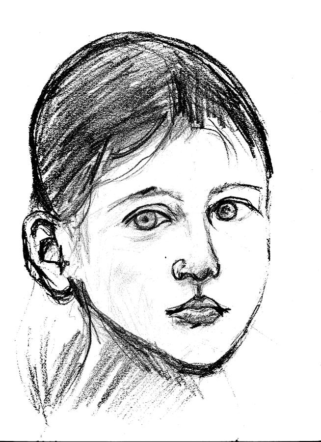The Girl Drawing - A Maidele by Max Kushner