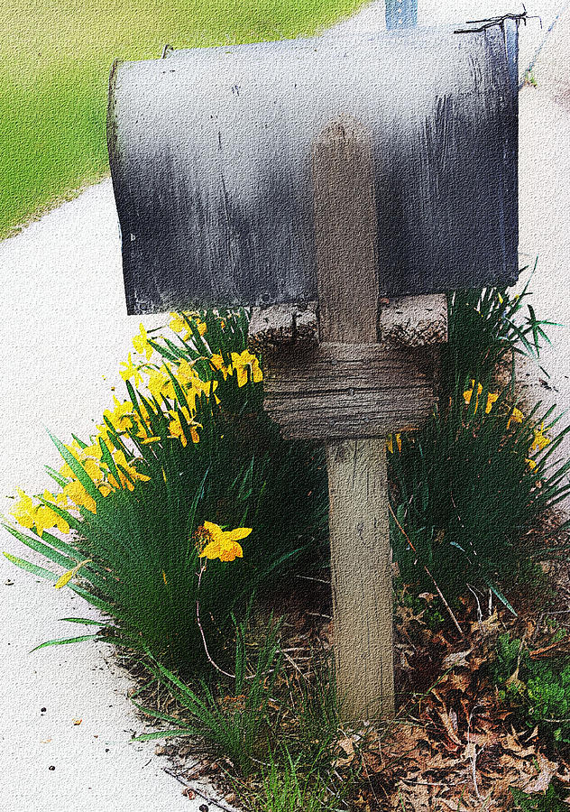 The Mailbox - Digital Watercolor Photograph by Ellen Tully