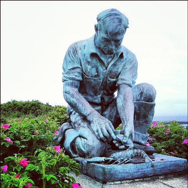 Jj Photograph - The Maine Lobsterman. A Bronze Copy Of by Sarah Watson