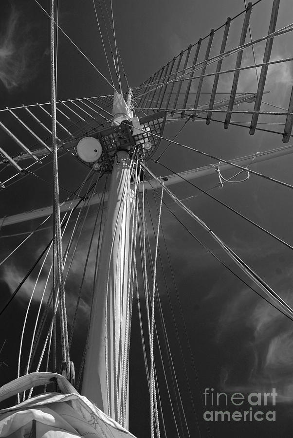 The Mainmast Of The Amazing Grace in Infrared Photograph by Jani Freimann